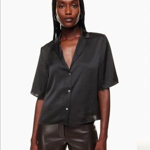 Aritzia Wilfred Beso Black Blouse